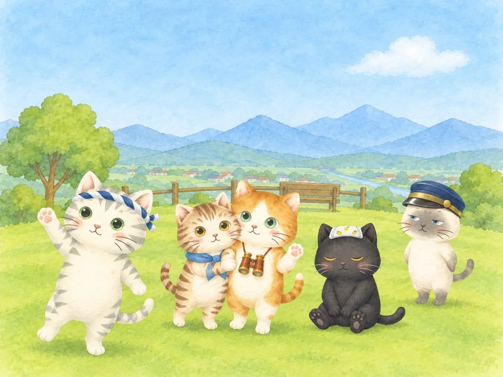 Group photo in Hidamari Town